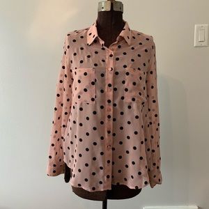 Polka Dot Sheer Pink American Apparel Blouse